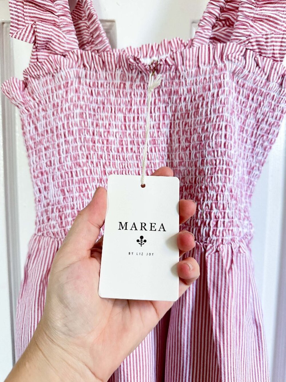NWT Marea by Liz Joy Sasco Dress in Red Seersucker Size Medium - Sold OUT - Picture 4 of 4